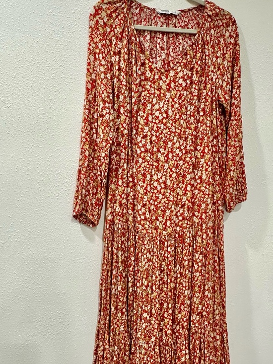 Sonoma Dresses & Skirts - Sonoma Red Floral Long Sleeve Tiered Maxi Dress